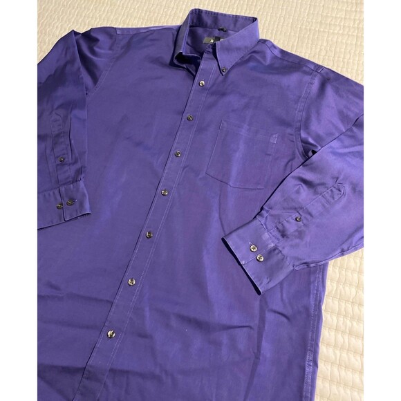 Kenneth Cole Men's Long Sleeve Dress Shirt Large Purple - Picture 2 of 5